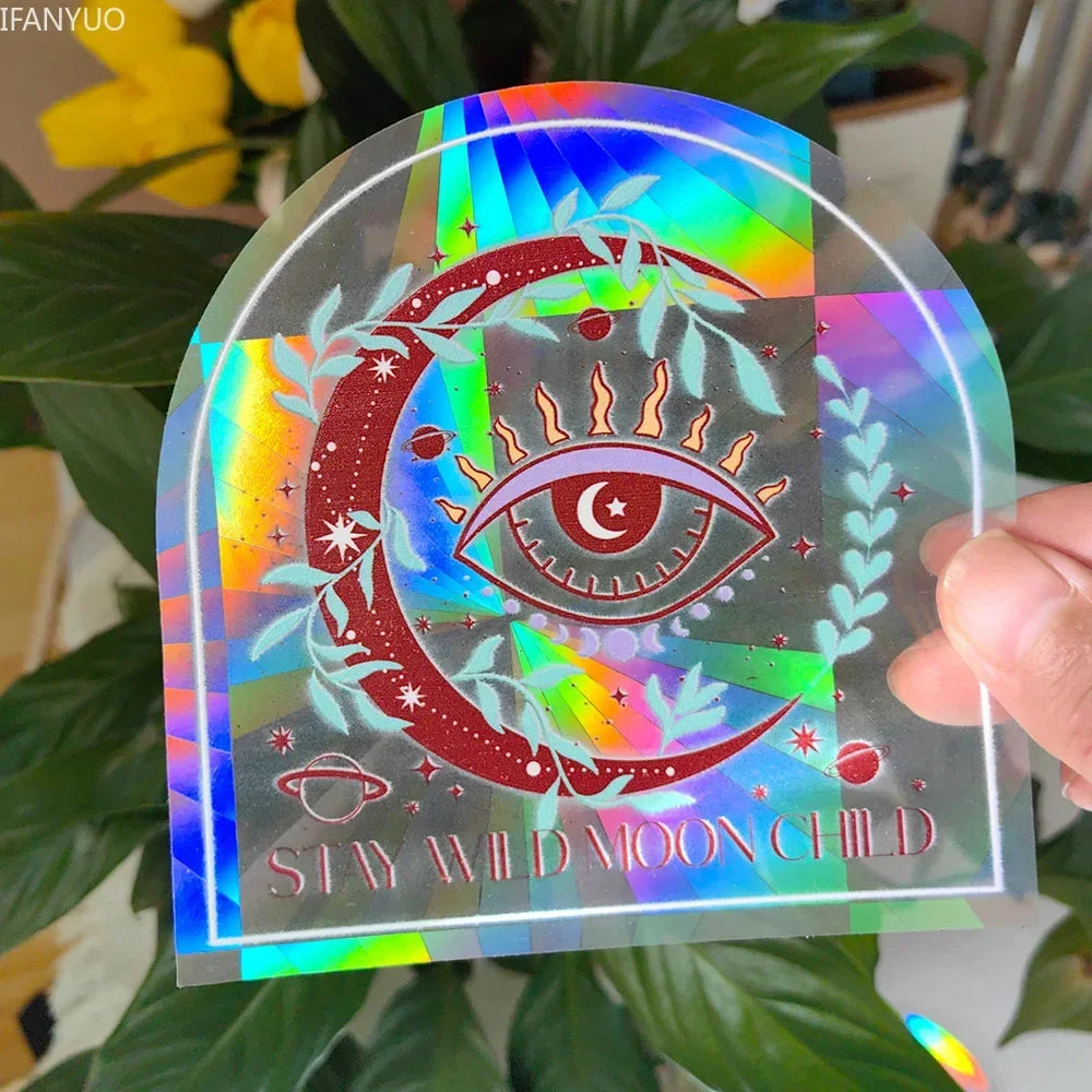 SunGlow Fenstersticker | 3D Regenbogen-Effekt | Selbstklebend & Wiederverwendbar