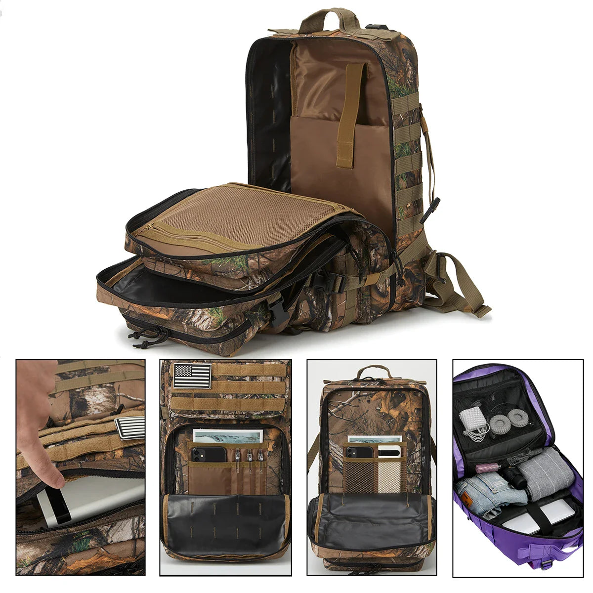 AdventurePro 45L Rucksack | Robustes Design | Molle-System | Komfortables Tragesystem
