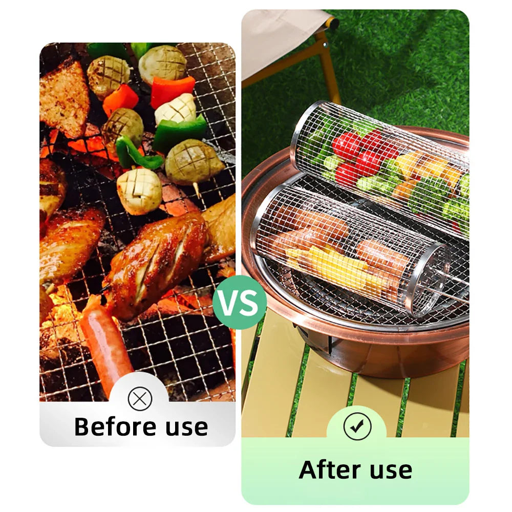 BBQFlare ProGrid Korb | Direkt über Holzkohle | Edelstahl & Ergogriff | Spülmaschinengeeignet