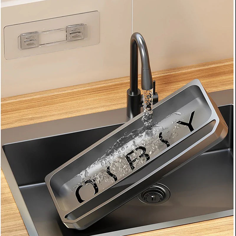 Sinkory Spülenregal | Verstellbar & Hygienisch | Organizer mit Ablauf | Für Küche & Spüle