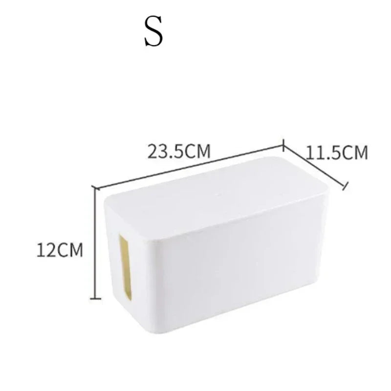 CableGuard | Kabelbox mit Deckel | Staubschutz für Steckdosen & Ladekabel | 32×13×12 cm
