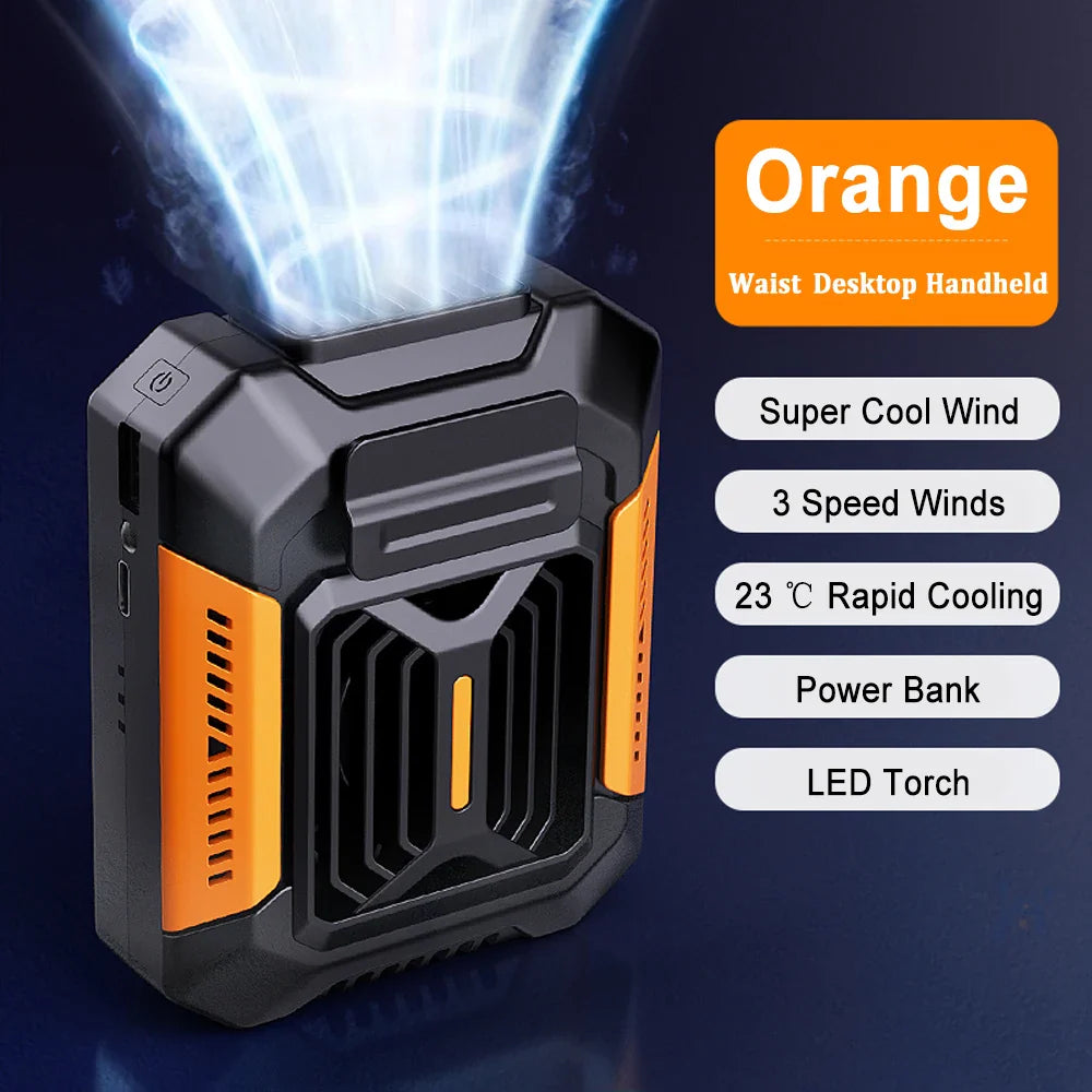 Venturio 3-in-1 Clipventilator | Mit LED & Powerbank | Tragbar & Leistungsstark | 4000 mAh Akku