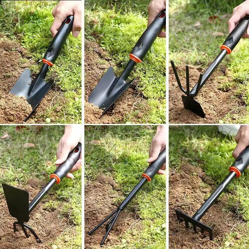 GardenPro | 2-in-1 Gartengerät | Hacke & Rechen | Robuster Karbonstahl mit Ergonomischem Griff