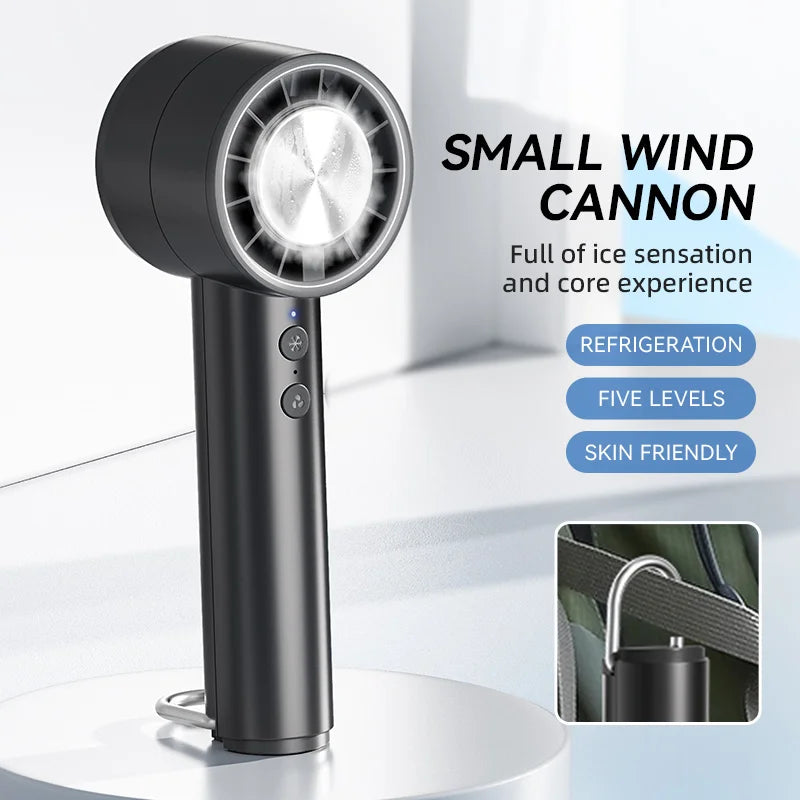 BreezeGo | Mini USB Ventilator | 5 Windstufen | LED-Display | Kompakt & Leicht