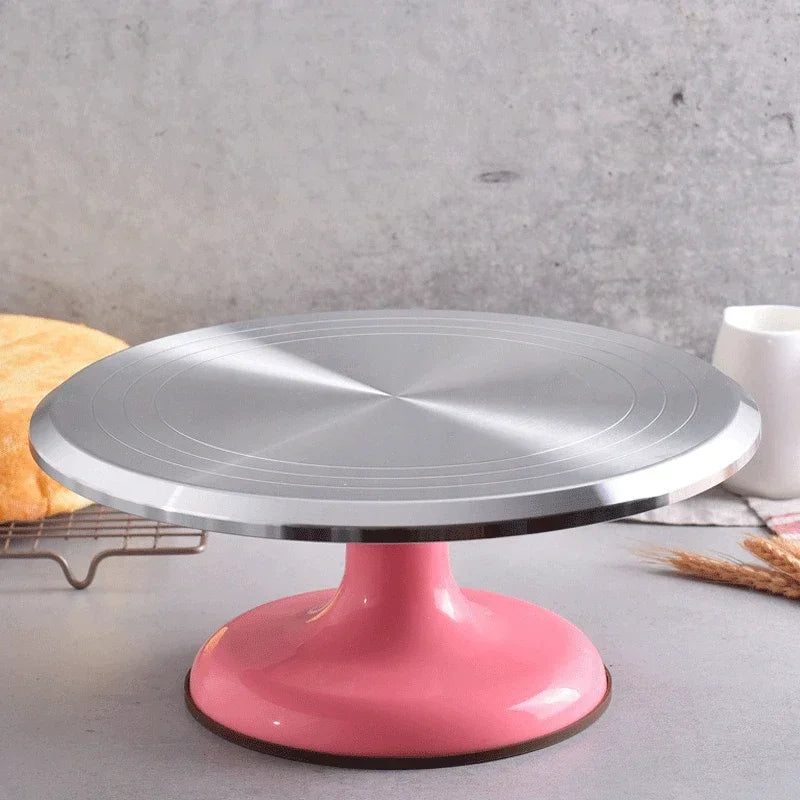 TortaLina | Tortendekorieren | 360° Rotation, Anti-Rutsch, Aluminium | Für Kuchen, Torten & Gebäckpräsentation