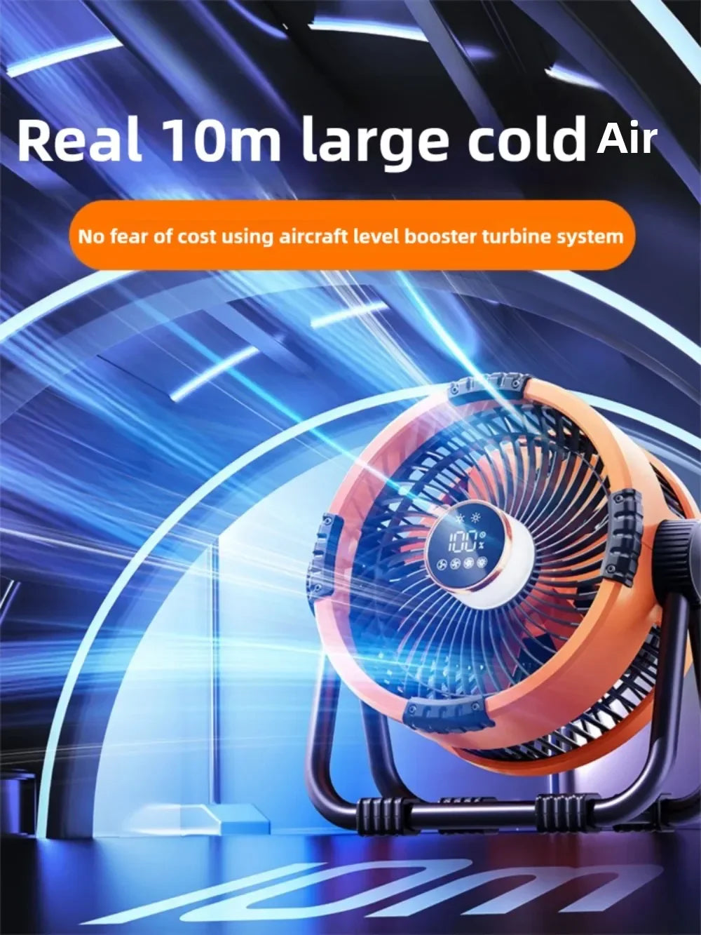 Breezora Mini Ventilator | 20000mAh Akku & Nachtlicht | 4 Stufen | Für Camping & Schlafzimmer