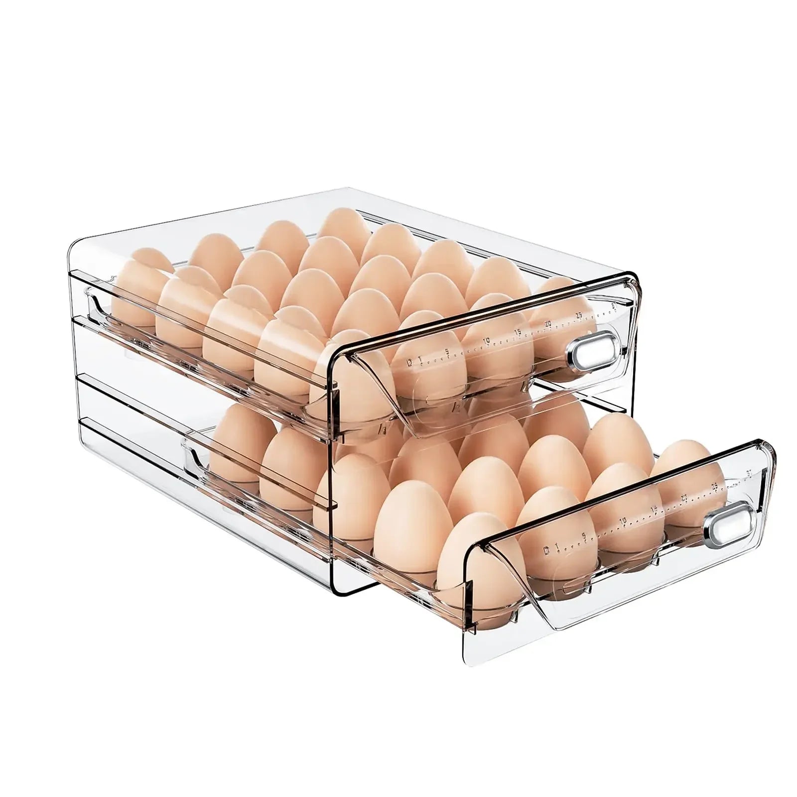 EggKeeper Pro | XXL Eieraufbewahrungsbox | 60 Eier Kapazität | Mit Datumsanzeige & Schubladensystem | Hygienisch & Platzsparend