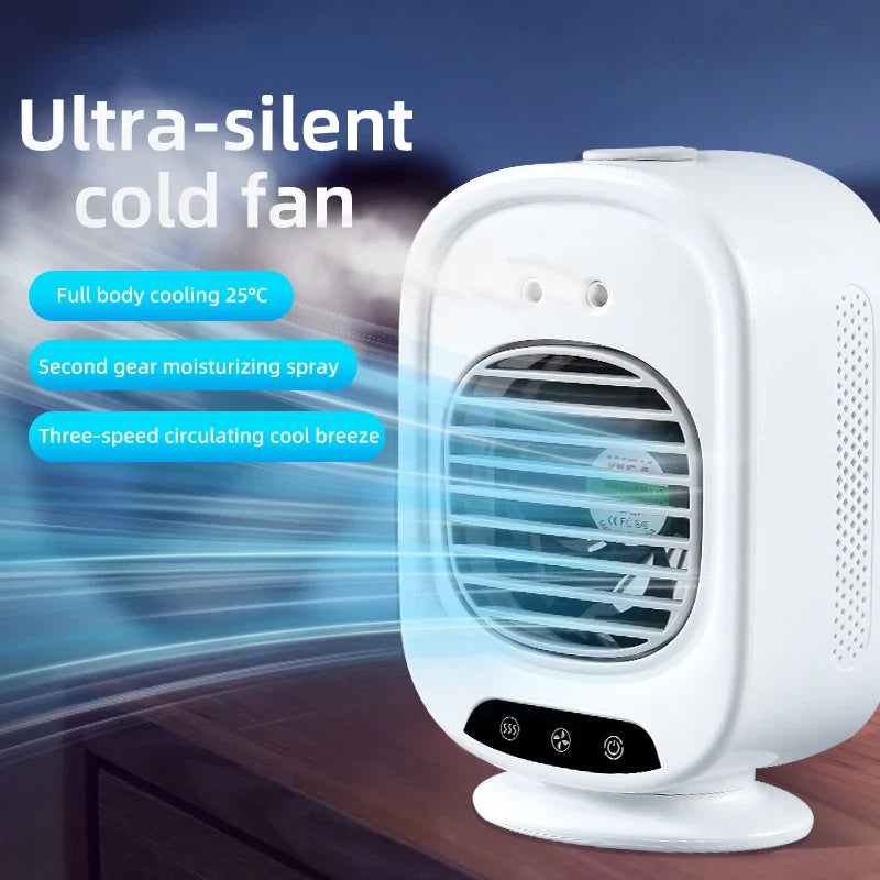 CoolAir Breeze | 3-in-1 Ventilator & Luftbefeuchter | Kompakt und USB-betrieben | 7 Farben Stimmungslicht