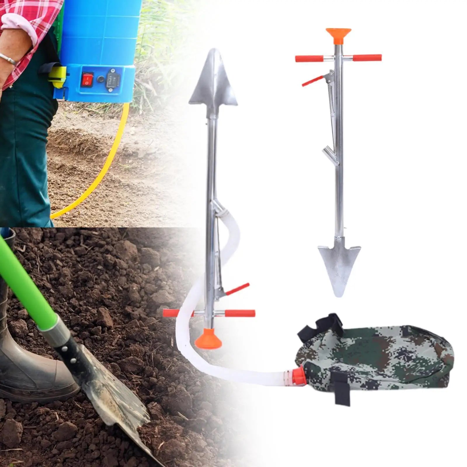 FarmPro DuoTool | Düngerstreuer & Erdschaufel | Robustes Eisen | Ergonomisch