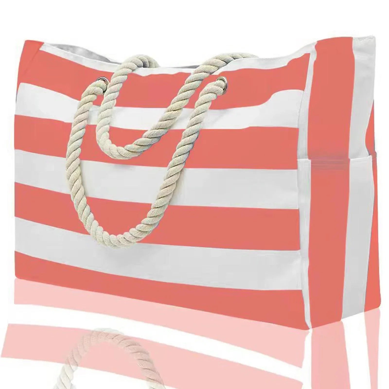 BeachVibe | Strandtasche | Wasser- & Sandabweisend | Leicht & Kompakt | Stylisch Gestreift