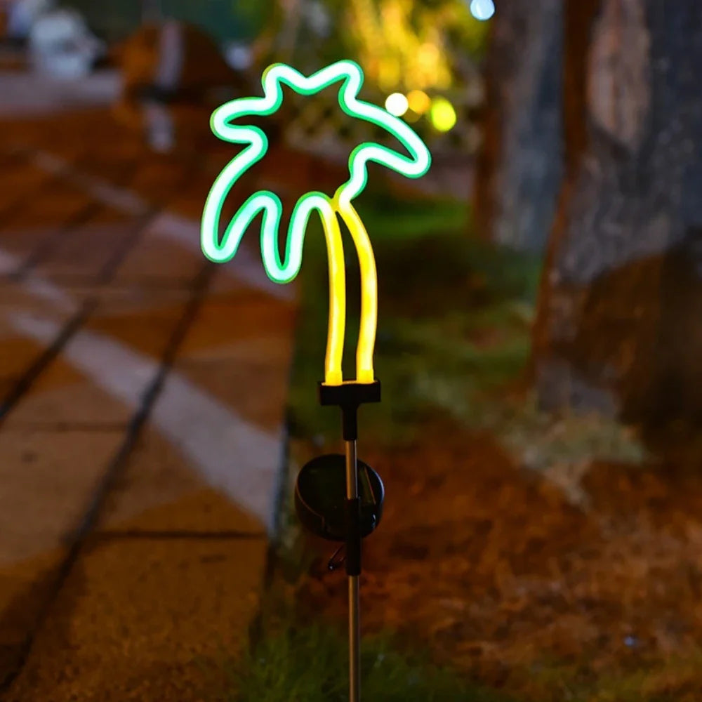 NeonBlitz | Solar Gartenleuchten | Cactus & Flamingo Design | Wetterfest & Automatisch