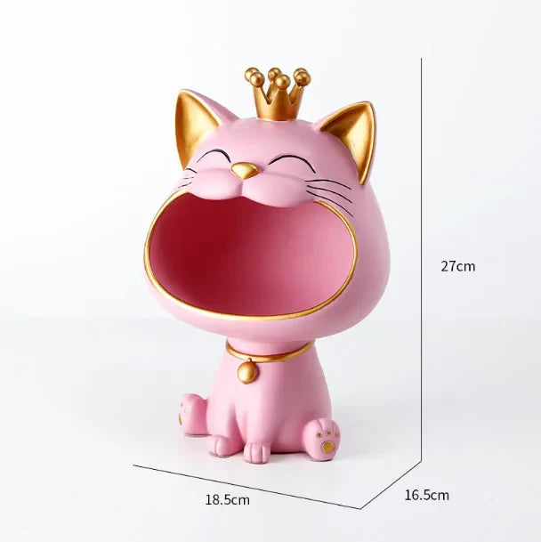 DecoMiau | Katzenfigur mit Aufbewahrung | Robust, dekorativ & vielseitig | Für Wohnzimmer, Büro & Geschenkideen