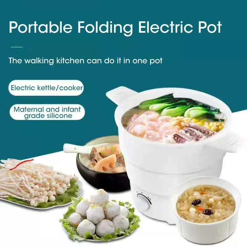 Cooksy FlexPot | Faltbarer Mini-Elektrotopf | Kochen, Dämpfen & Aufwärmen überall | Ideal für Reisen, Büro & Camping