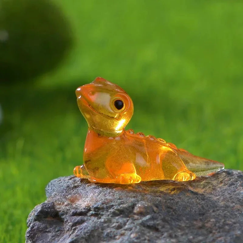 Glowtiny Mini Echsen Set | Leuchtet im Dunkeln | Für Feengärten & Terrarien | Wetterfestes Resin