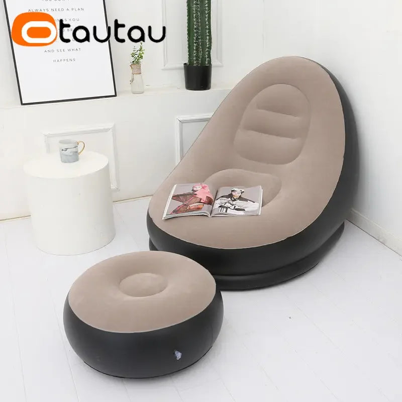 ComfortFlex | Relaxsessel mit Hocker | Ergonomisch & Mobil | Schnell Aufblasbar | Komfortabel