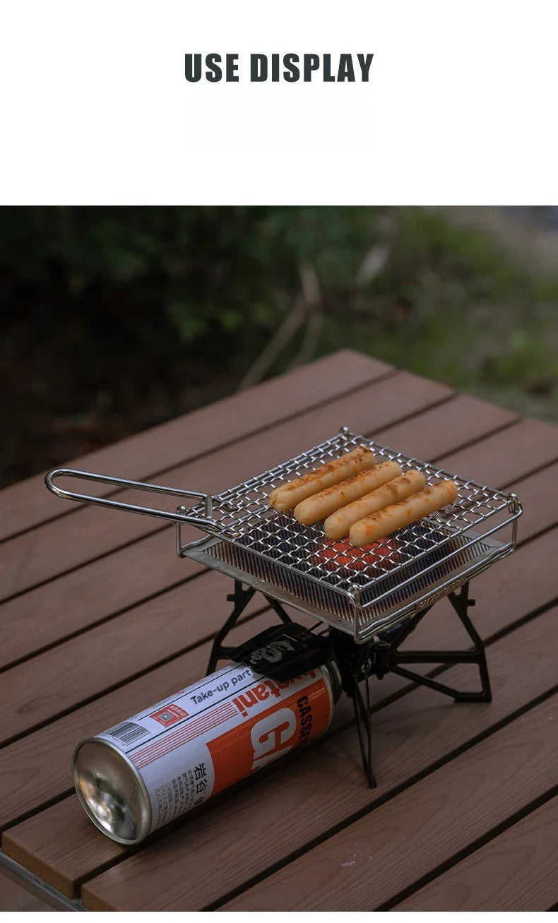 Toastrya Edelstahl-Toaströster | Klappbarer Outdoor-Rost | Modell S & M | Für Feuerstelle, Gaskocher & Campingküche