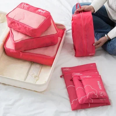 TravelEase Organizer Set | 7-teilig | Platzsparend | Wasserabweisend