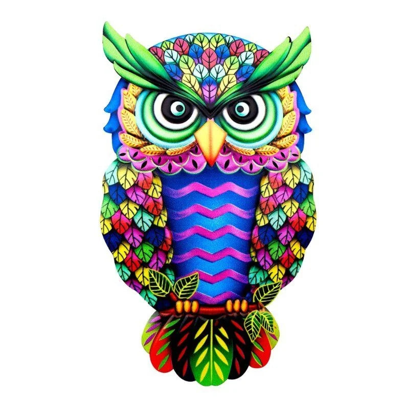 ColorBird | Dekorative Metall-Eule | Handbemalt & Wetterfest | Für Innen & Außen