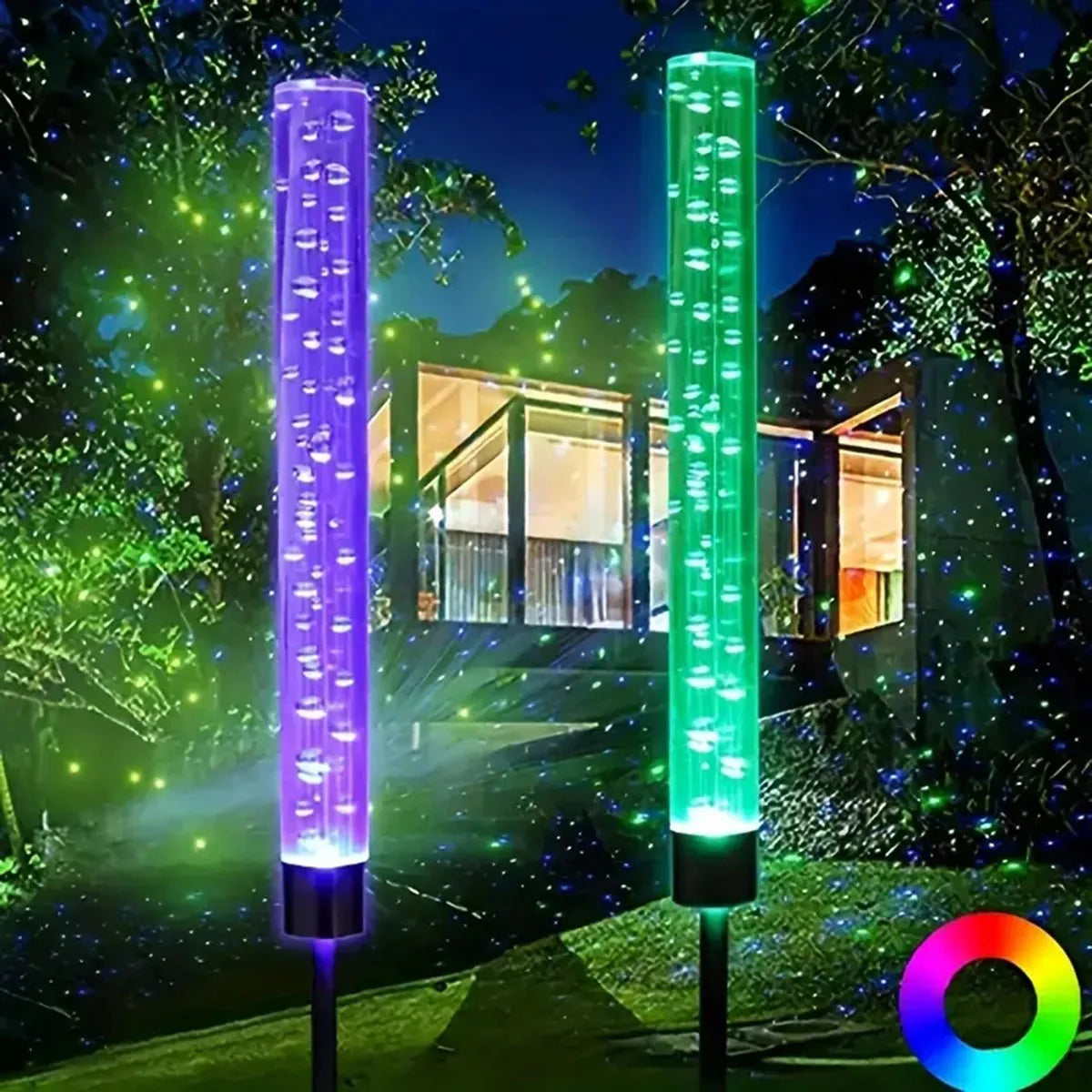 LumaFlair Solar Gartenleuchte | Farbwechsel LED | Wetterfest | Mit Erdspieß