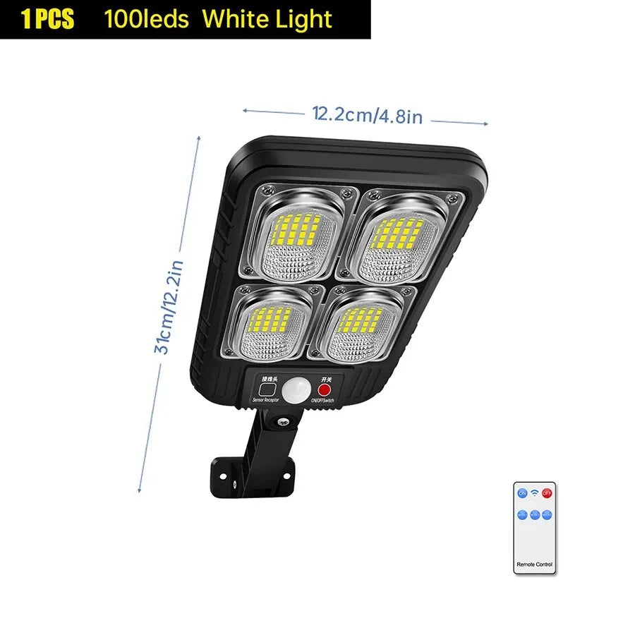 SolarFlux Pro Solarstrahler | 100 LEDs | Intelligente Bewegungserkennung