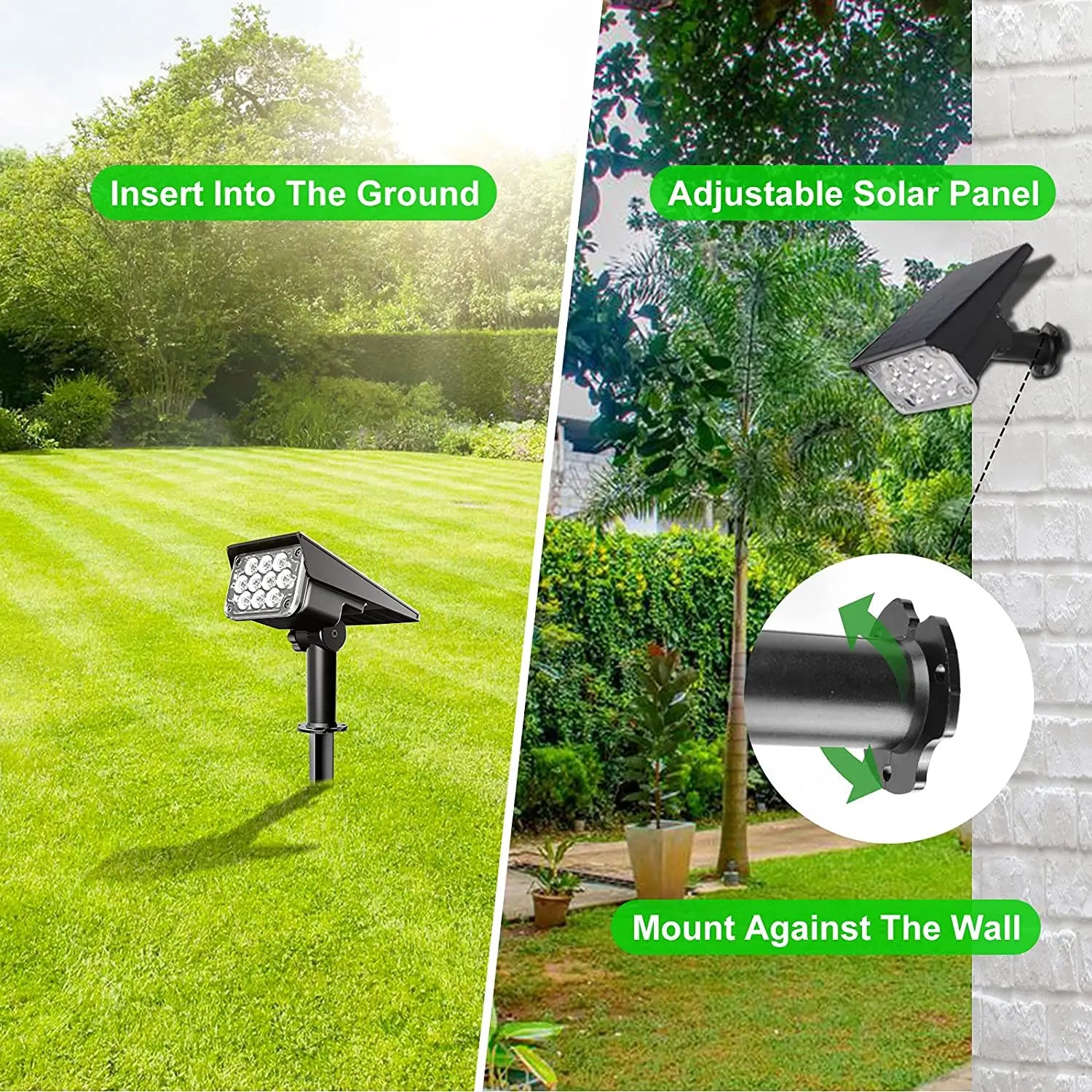 LumiRay Solar Gartenstrahler Set | 4 Strahler | Automatisches Einschalten | Wetterfest & Leistungsstark