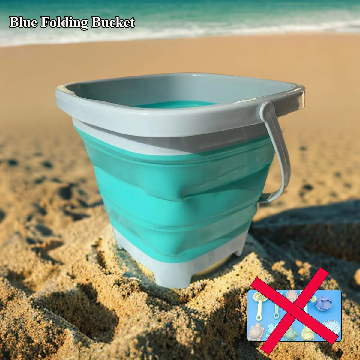 PlayaFun Sandspielset | Faltbarer Eimer & Zubehör | Bunt & Kindgerecht | Für Strand & Garten