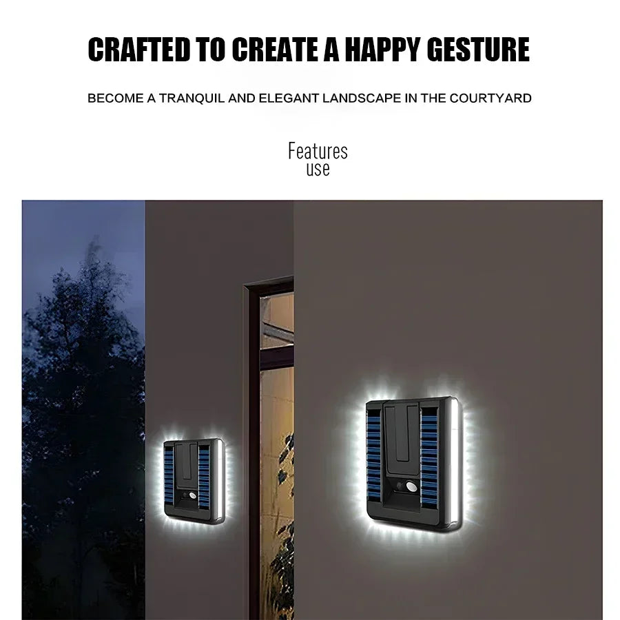 Lumorra Solar Wandleuchte | LED mit Bewegungssensor | 3 Modi & Schwenkbar | IP65 Wetterfest