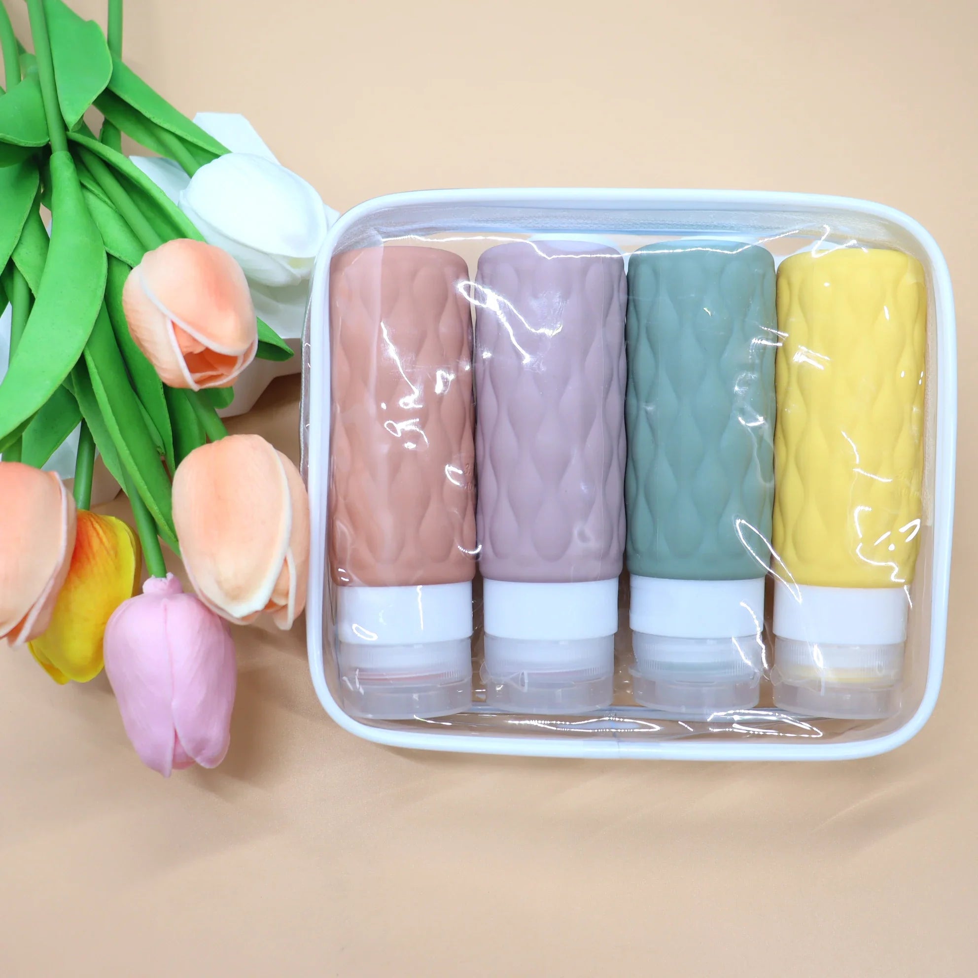 TravelFlex | Kompaktes Silikon Flaschenset | Auslaufsicher und TSA-konform