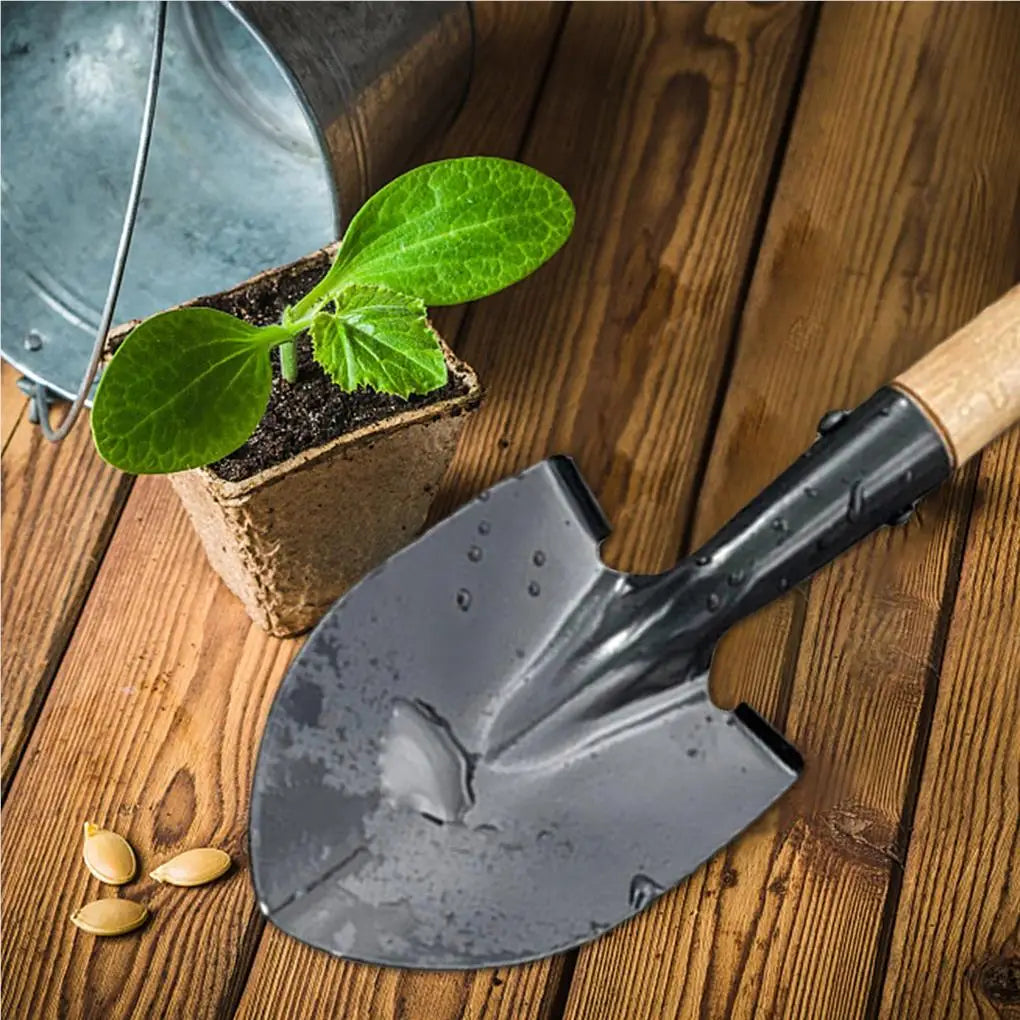 MiniDig | Gartenschaufel für Kinder & Erwachsene | Robuste Manganstahlkonstruktion | Ergonomischer Holzgriff
