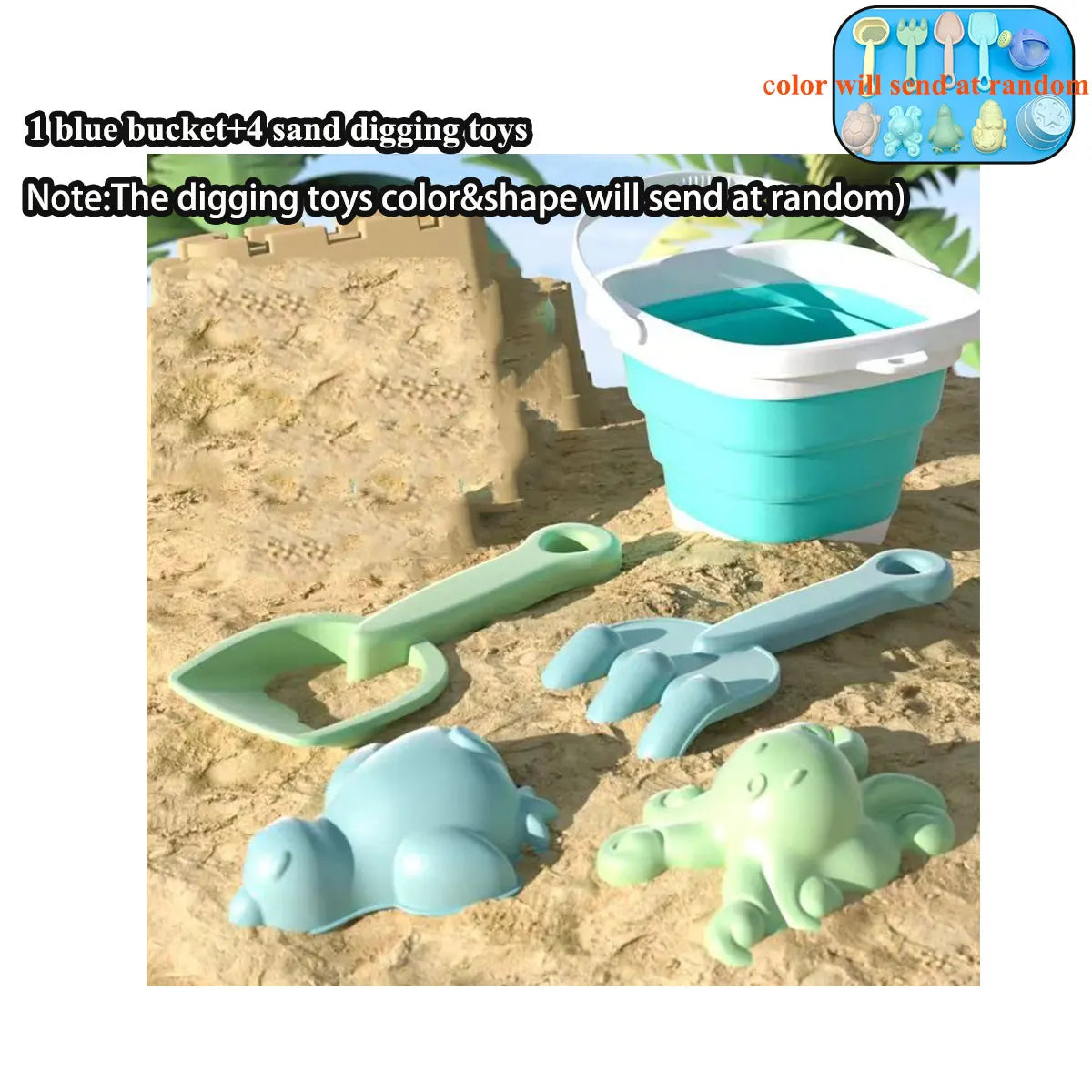 PlayaFun Sandspielset | Faltbarer Eimer & Zubehör | Bunt & Kindgerecht | Für Strand & Garten