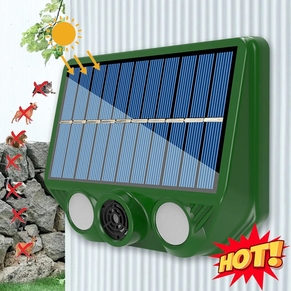 EcoGuard | Solar Tiervertreiber | Ultraschall & LED Licht | Umweltfreundlich