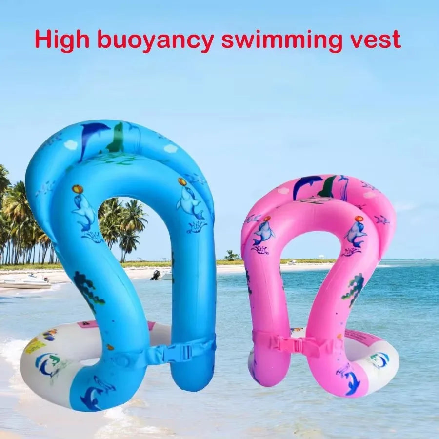 AquaFlo Schwimmring-Weste | Sicher & Bequem | Robustes PVC | Schnellaufblasbar für Kinder
