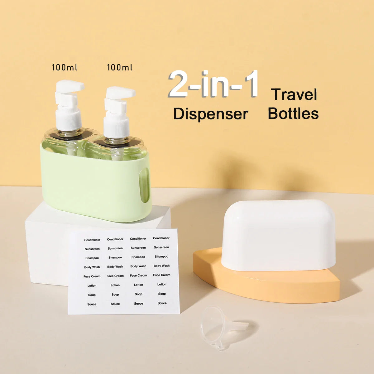 TravelFlex Reiseflaschen-Set | 2-in-1 Design | Auslaufsicher & Kompakt