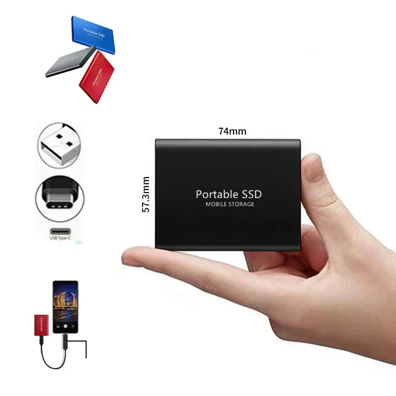 Datazuno Externe SSD | USB 3.1 Type-C | Bis zu 1000 MB/s | 500GB–2TB Speicher
