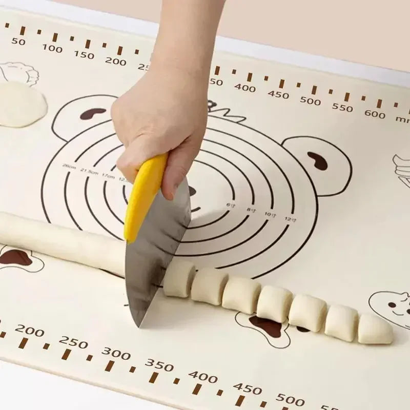 BakeMaster | Silikon-Backmatte | Rutschfest & Maßskala | Antihaft Teigmatte 70x50 cm