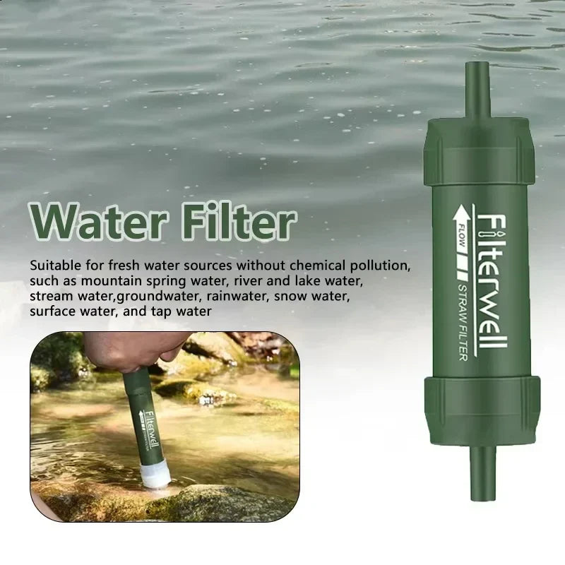 PureStream Go | Tragbarer Wasserfilter-Trinkhalm | 0,1 Mikron Filterung | Für Camping, Wandern & Notfälle