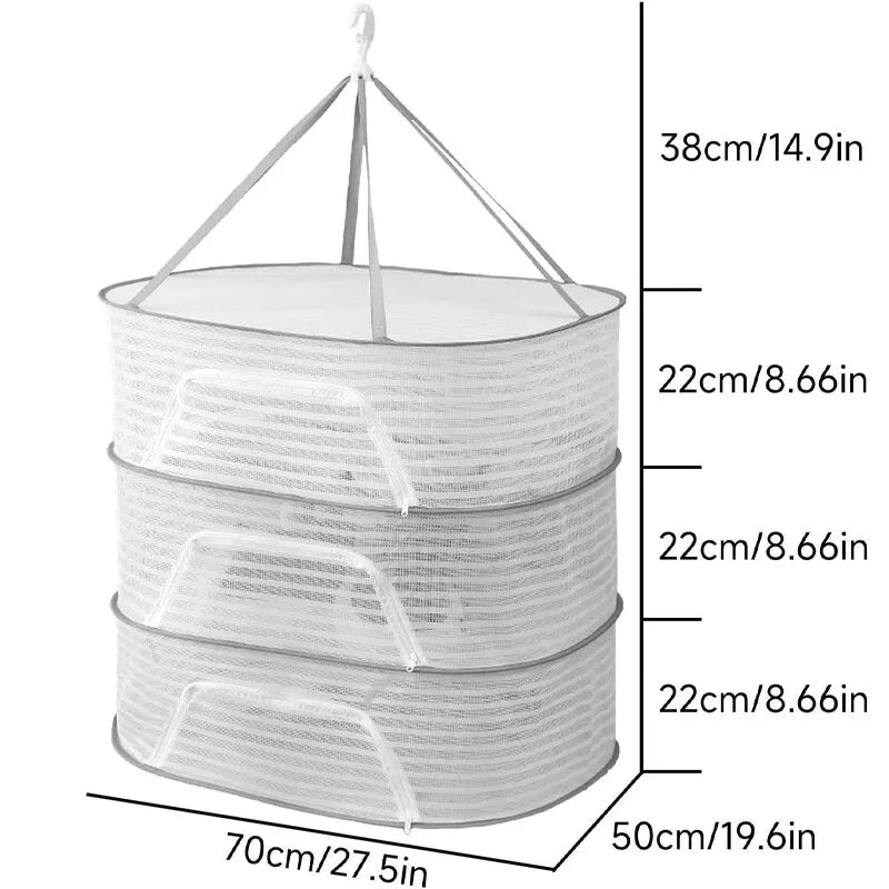 FlexiDry Trockennetz | Faltbar & Kompakt | Schnelltrocknendes Mesh-Design | 3 Ebenen