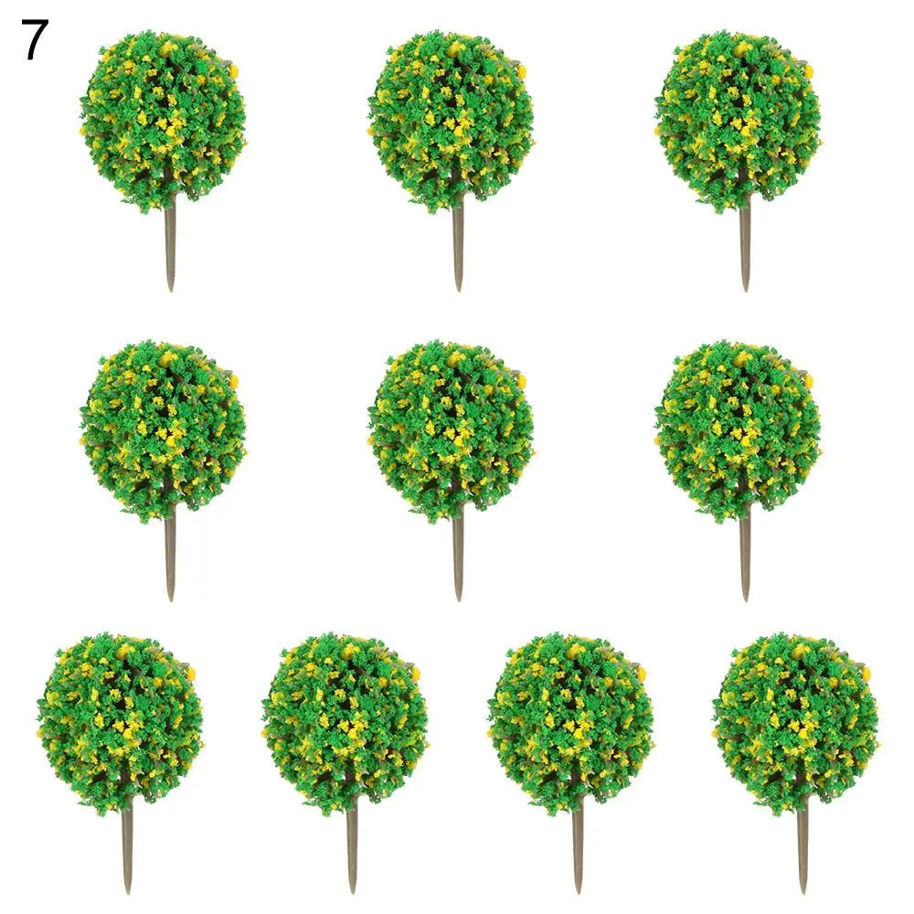 Floranimo Mini Bäume | 10er Set | Bunt & Realistisch | Für Modelle & Dioramen | Flexible Deko-Idee
