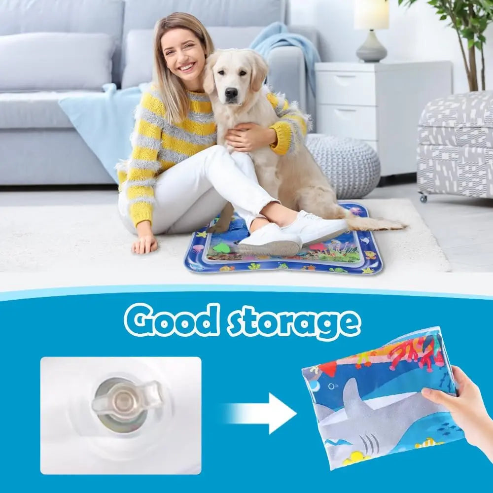CoolPaws | Interaktive Wasserspielmatte | Kühlende Oberfläche, Flexibel & Tragbar | Für Hunde & Katzen