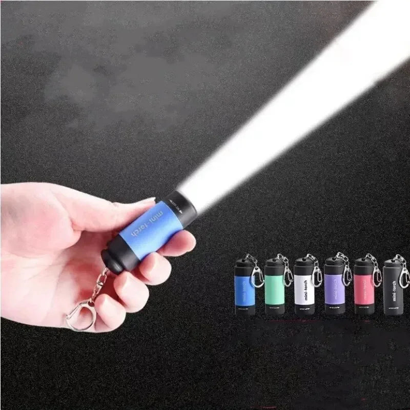 Glintora Mini-LED-Taschenlampe | Schlüssellicht mit USB-Ladung | Ultrakompakt & Wetterfest | Für Outdoor & Alltag