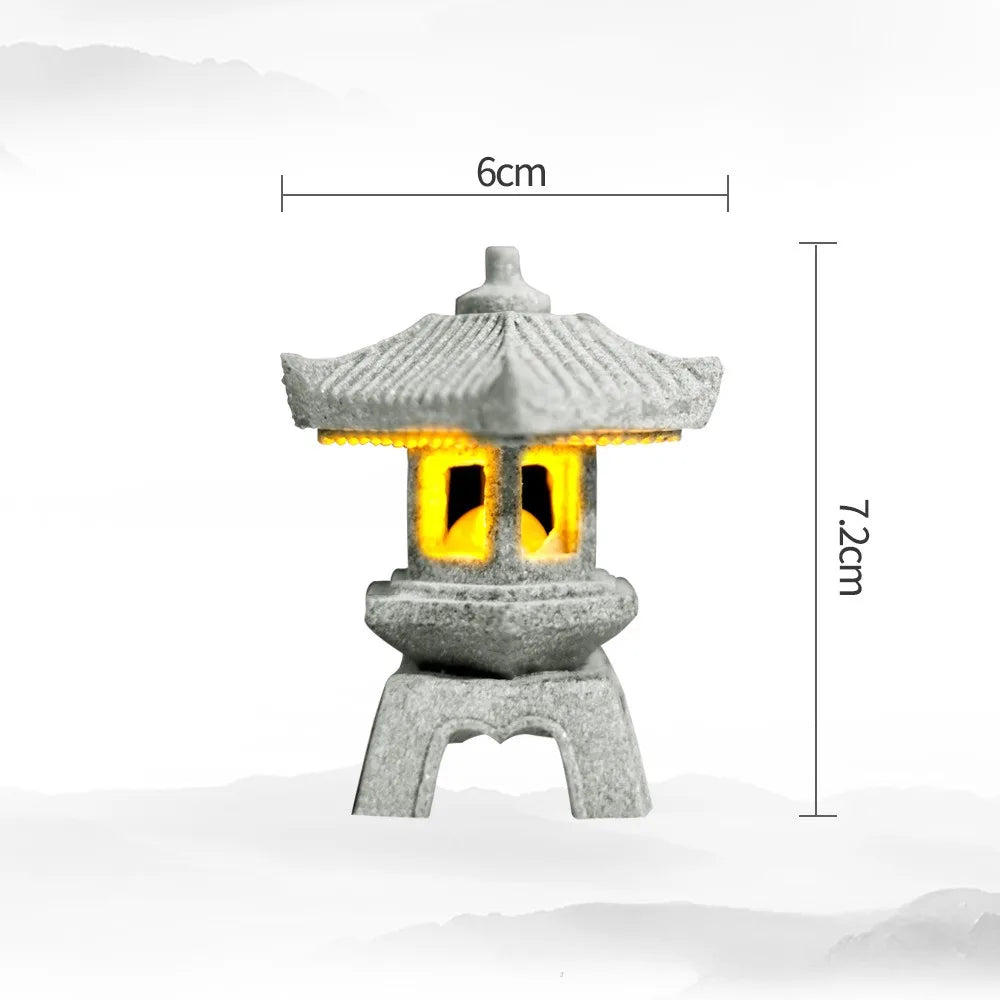 SereniStone Mini-Pagode | Sandstein Deko | Für Garten & Bonsai | Zen Flair