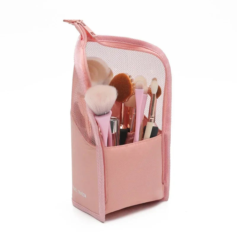 BeautyStand ClearBag | Aufstellbare Kosmetiktasche | Transparent & Robuster Reißverschluss | Wasserabweisendes Nylon