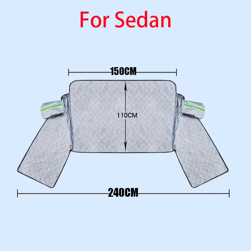 FrostGuard Ultra | Extra Große Windschutzscheibenabdeckung für Autos | 3-Panel Fensterdesign | Schützt vor Schnee, Eis, Sonne & Staub | Windbeständig & Einfach zu Installieren