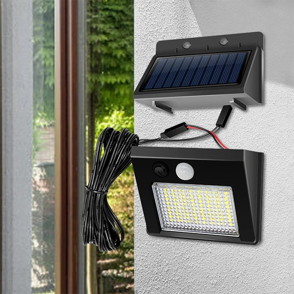 SolarBright | LED Außenstrahler | Solarbetrieben & Wetterfest | Mit 48 LEDs