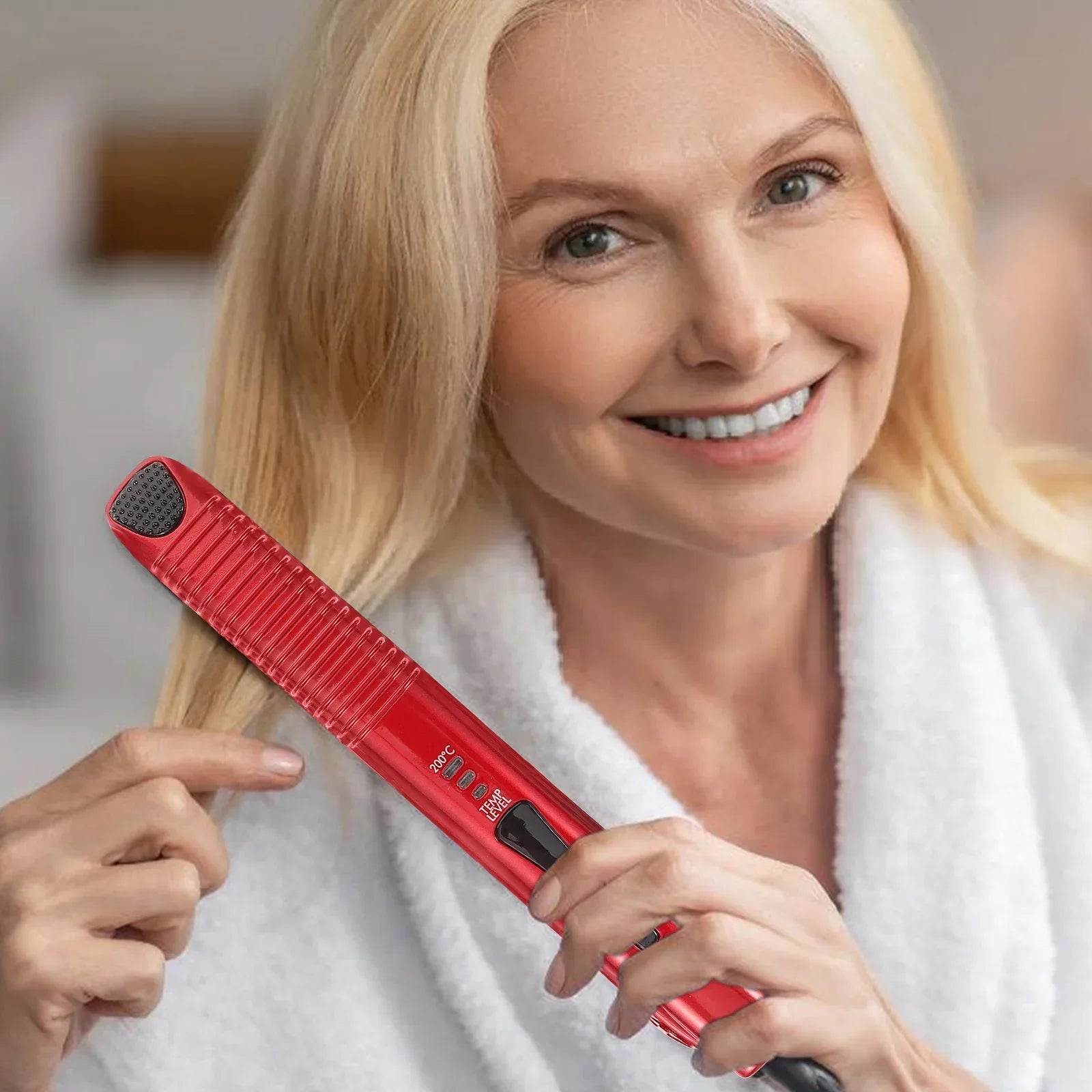 Glissory Hairstyler | Kabellos & Kompakt | 3 Temperaturstufen | Für Glätten, Locken & Auffrischen unterwegs