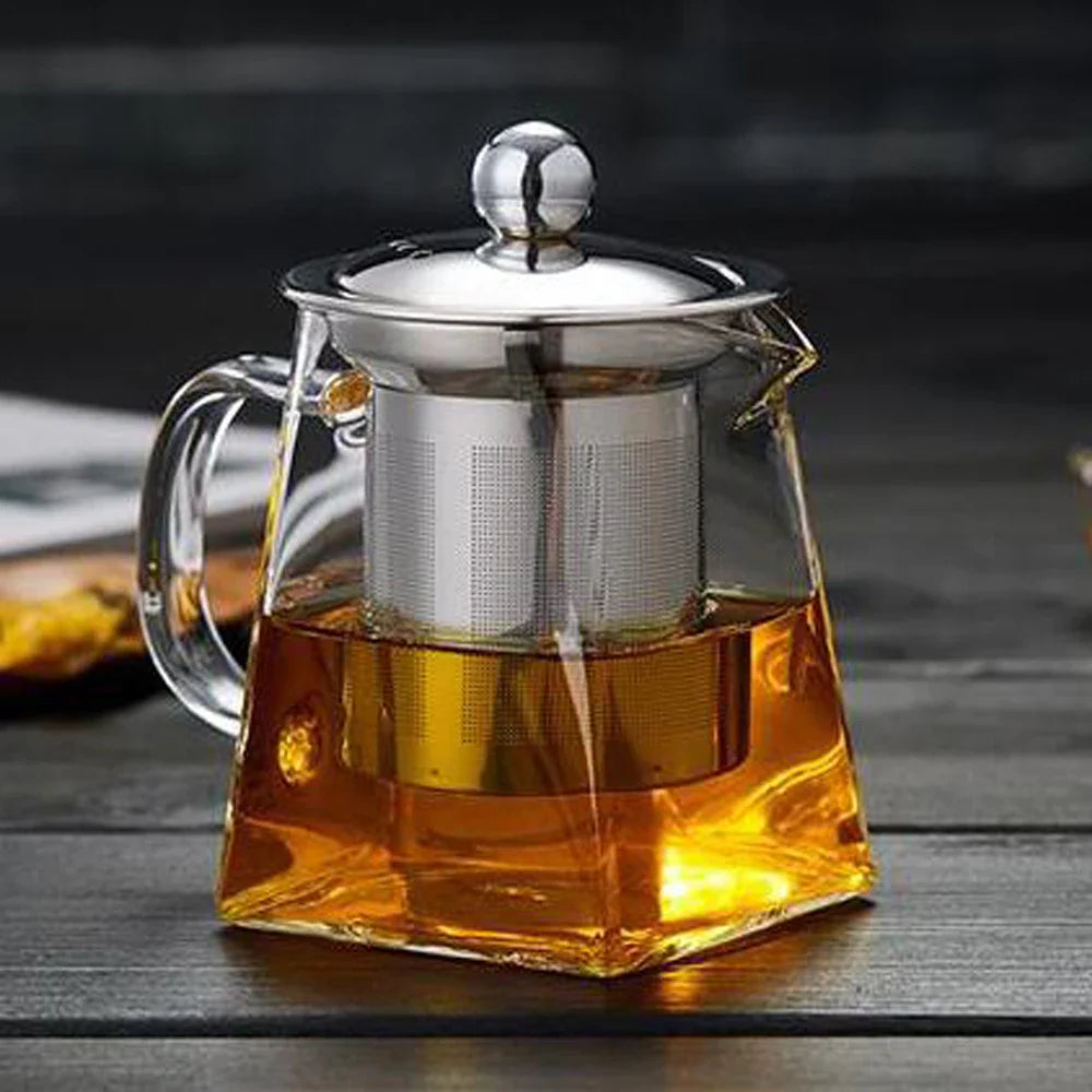 TeaMaster Glass Teapot | Hitzebeständig | Mit Edelstahlsieb für losen Tee