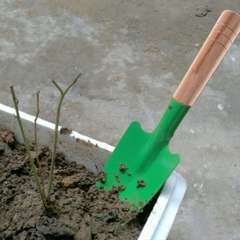 TerraPro Gartenschaufel | Robuste Eisenschaufel | Ergonomischer Holzgriff | Für Gartenarbeit & Pflanzen