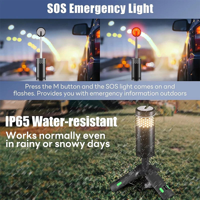 OutdoorMaster LED-Laterne | Teleskopierbar & Multifunktional | Mit Powerbank-Funktion