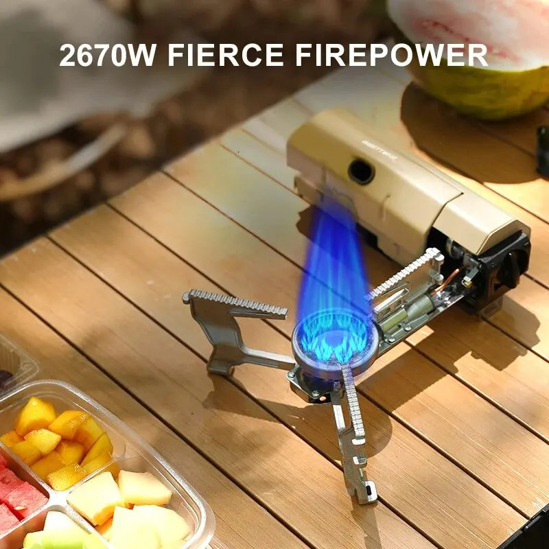 TRAVO FlexCook 2670W Camping Gaskocher | Faltbar & Kompakt | Robustes Edelstahlgehäuse | Schnelles Kochen