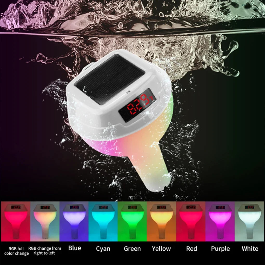 AquaLicht | Pool Thermometer | Solar & Funk | Farbige LED-Anzeige